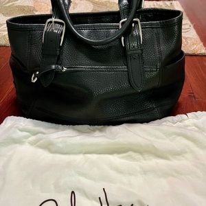Cole Haan Black Shoulder Bag with Textured Leather